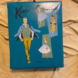Vintage 1950s ken dolls and carrying case